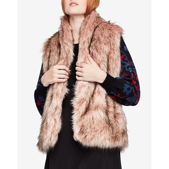 Joujou Beautiful Vegan Fur Vest size Large NWT